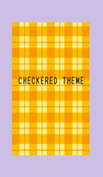 [LINE着せ替え] オレンジチェック/くすみパープルの画像1