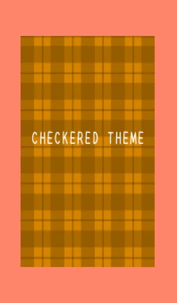 [LINE着せ替え] ブラウンチェック/アプリコットカラーの画像1