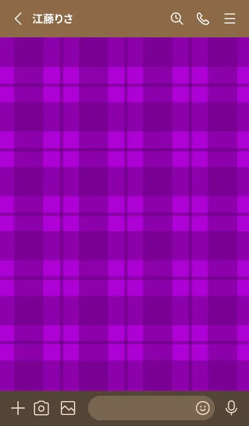 [LINE着せ替え] 紫チェックの着せかえ/ブラウンの画像2