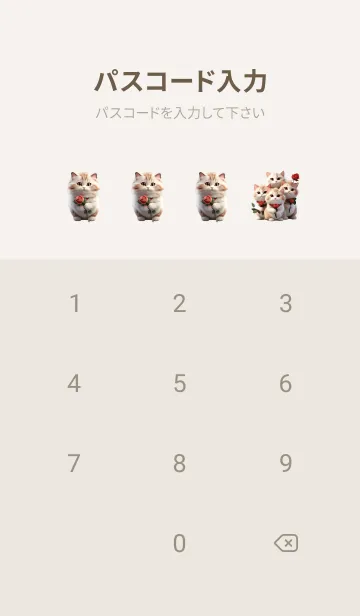 [LINE着せ替え] Three cats and a rose, Simple (JP)の画像4