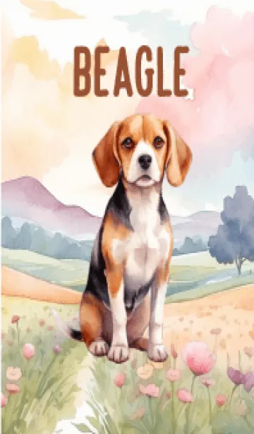 [LINE着せ替え] Beagle Dog In Flower Theme2 (JP)の画像1