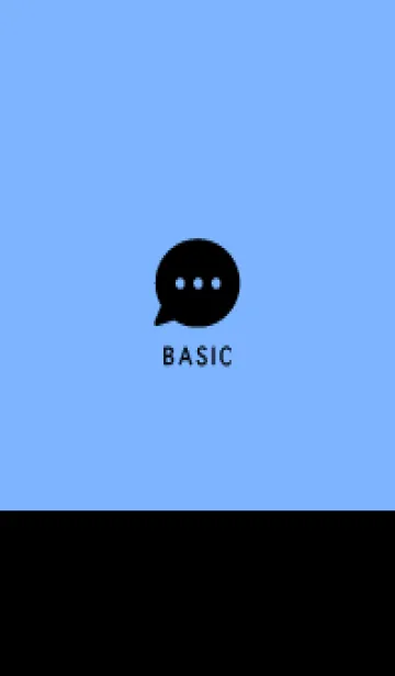 [LINE着せ替え] Simple&Basic  ブラック×クリアブルーの画像1