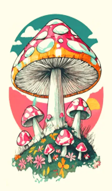 [LINE着せ替え] POP ART_mushroom06_JPの画像1