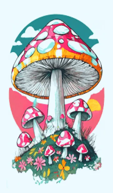 [LINE着せ替え] POP ART_mushroom05_JPの画像1