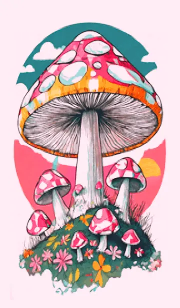 [LINE着せ替え] POP ART_mushroom04_JPの画像1