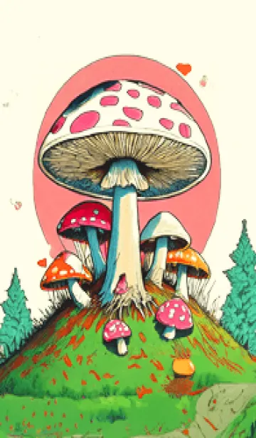 [LINE着せ替え] POP ART_mushroom16_JPの画像1