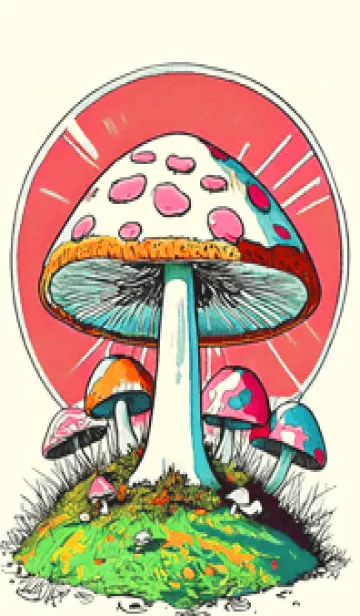 [LINE着せ替え] POP ART_mushroom17_JPの画像1