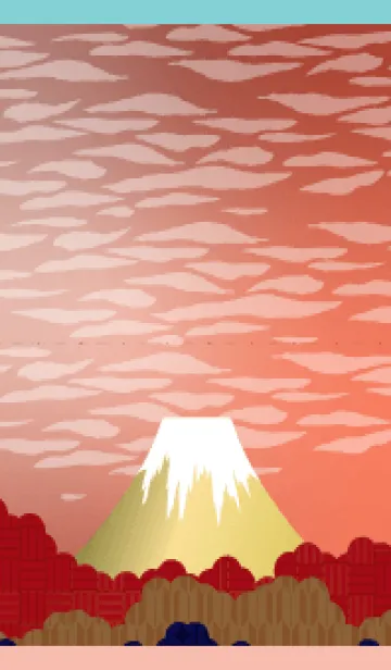 [LINE着せ替え] 富士山のある景色 ピンクと水色の画像1