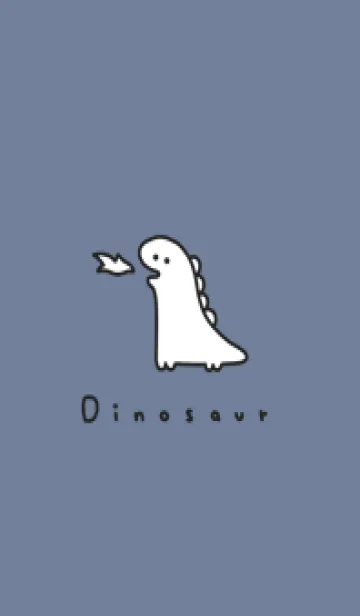 [LINE着せ替え] ゆる恐竜 / グレーブルーの画像1