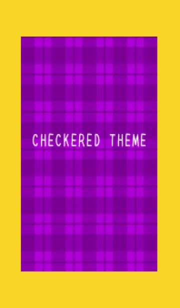 [LINE着せ替え] 紫チェックの着せかえ/イエロー/レッドの画像1