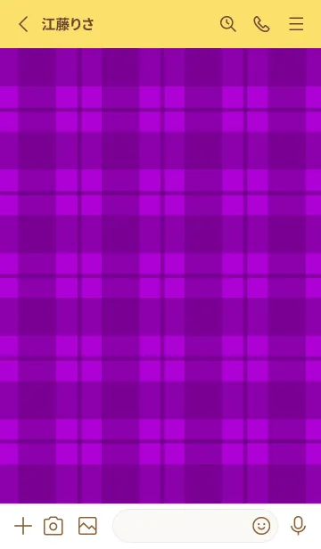 [LINE着せ替え] 紫チェックの着せかえ/イエロー/レッドの画像2