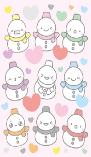 カラフル雪だるま（スノーマン）着せかえ4の着せ替えメイン画像