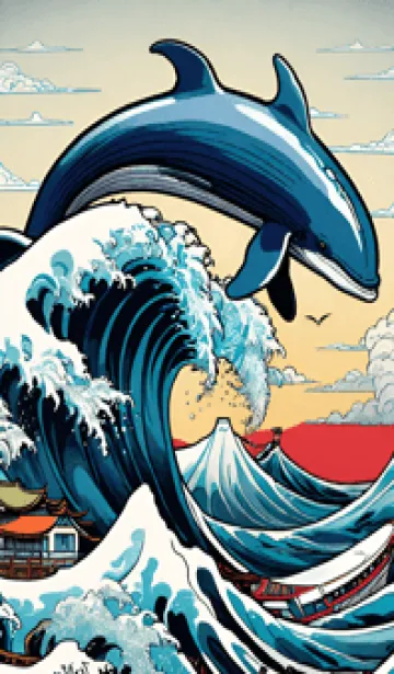 浮世絵クジラ 19の着せ替えメイン画像