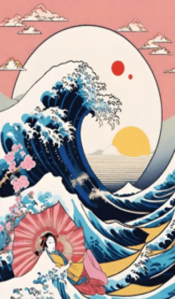 [LINE着せ替え] 浮世絵クジラ 27の画像1