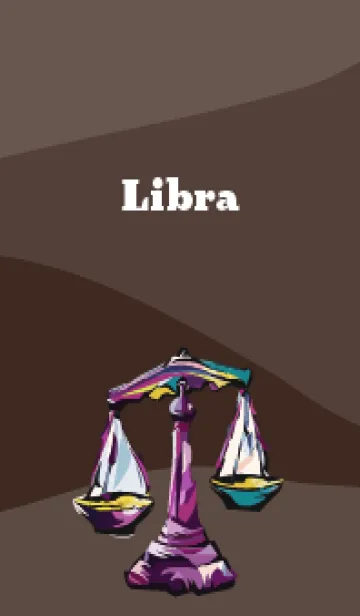 [LINE着せ替え] Libra on brown brown てんびん座の画像1