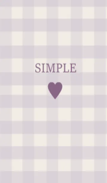 [LINE着せ替え] SIMPLE HEART =check purple=の画像1
