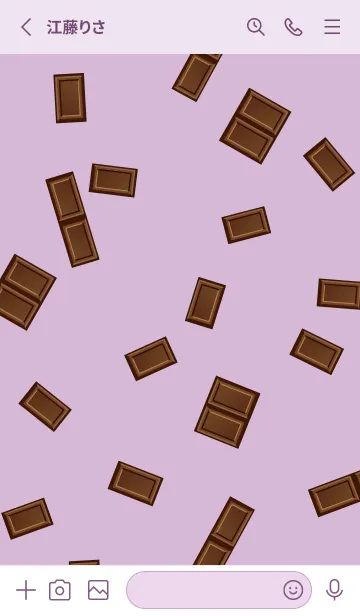 [LINE着せ替え] かわいいチョコレートブロック 薄い紫の画像2