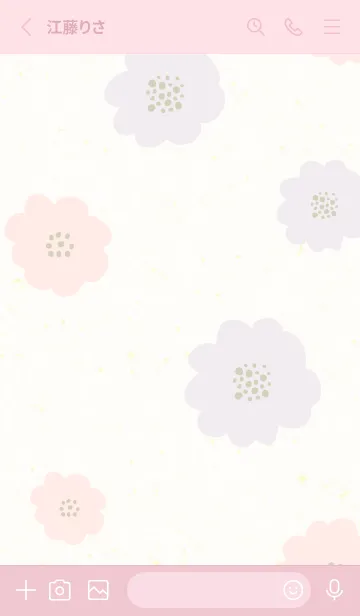 [LINE着せ替え] 2色の丸い花20の画像2