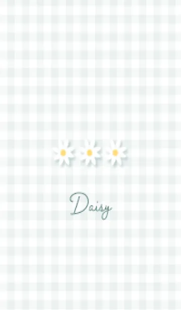 [LINE着せ替え] bluegreenデイジーとチェック06_1の画像1