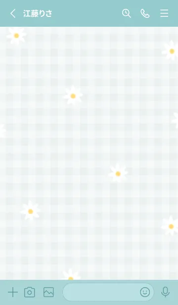 [LINE着せ替え] bluegreenデイジーとチェック06_1の画像2