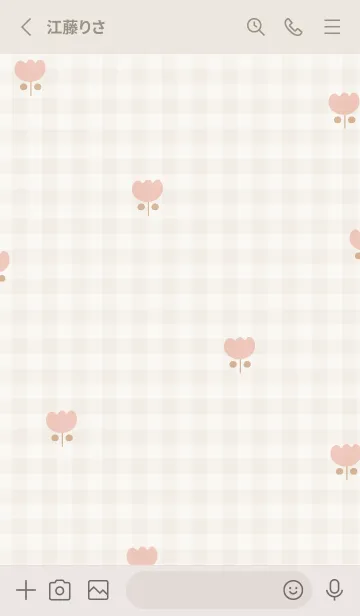 [LINE着せ替え] beigeナチュラルなチューリップ05_1の画像2