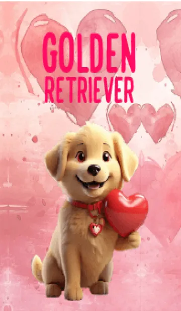 [LINE着せ替え] Love You Golden Retriever Theme (JP)の画像1