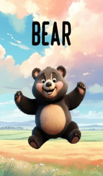 [LINE着せ替え] Simple Happy Back Bear Theme (JP)の画像1