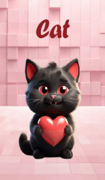 [LINE着せ替え] black cat In Love Theme (JP)の画像1