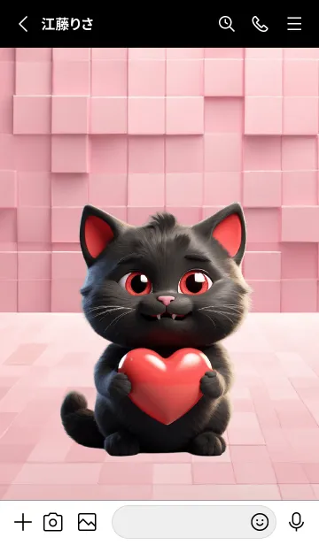 [LINE着せ替え] black cat In Love Theme (JP)の画像2