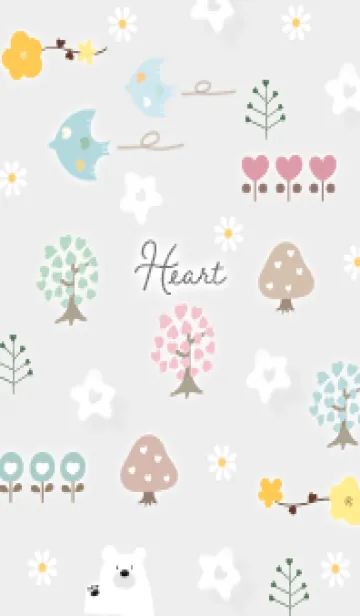 [LINE着せ替え] Gray♡ハートの花01_2の画像1