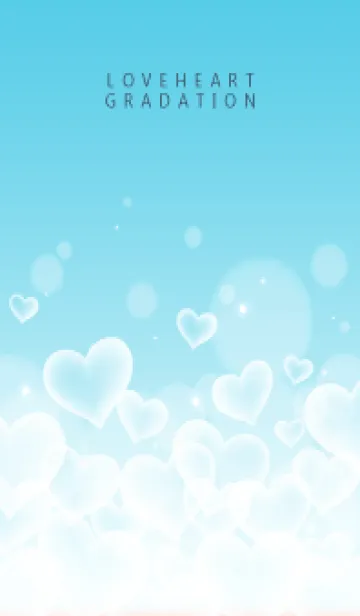[LINE着せ替え] LOVE HEART GRADATION Blue&White 21の画像1