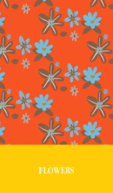 [LINE着せ替え] red & yellow 青い花の画像1