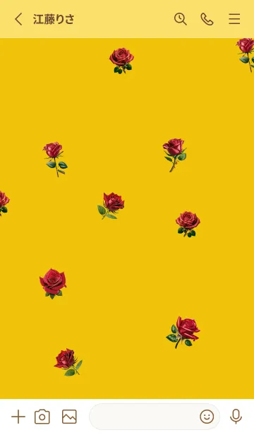 [LINE着せ替え] yellow ちりばめられた薔薇の画像2