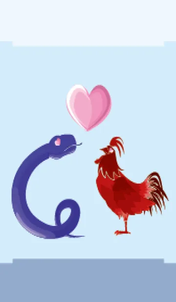 ekst blue（ヘビ）love red（チキン）の着せ替えメイン画像