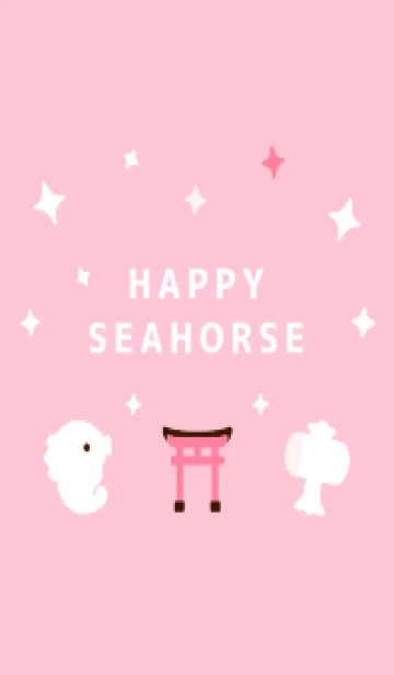 [LINE着せ替え] Happy seahorse ピンクの画像1