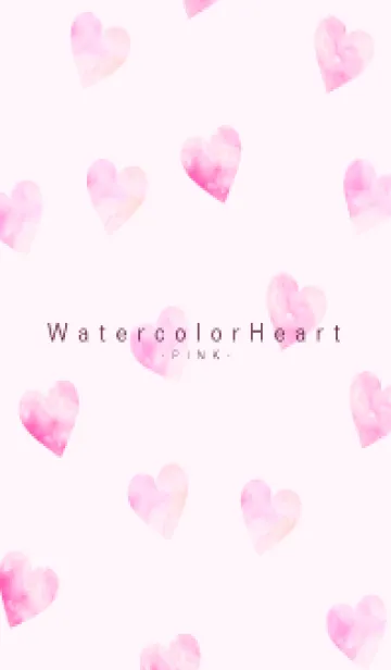 [LINE着せ替え] WatercolorHeart PINK 20の画像1