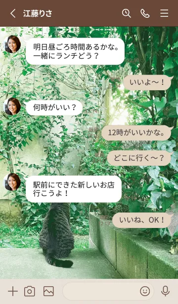 [LINE着せ替え] Cat of the holiday-GREEN 5の画像3