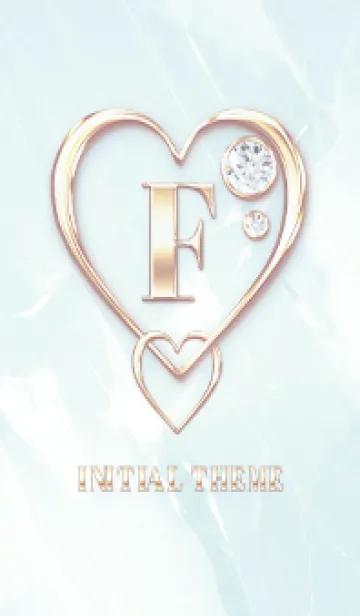 [LINE着せ替え] 【 F 】 Heart Charm & Initial - Blue 2の画像1