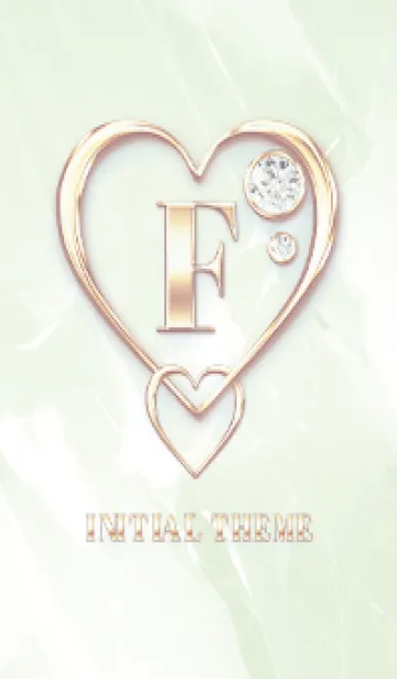 [LINE着せ替え] 【 F 】 Heart Charm & Initial - Greenの画像1