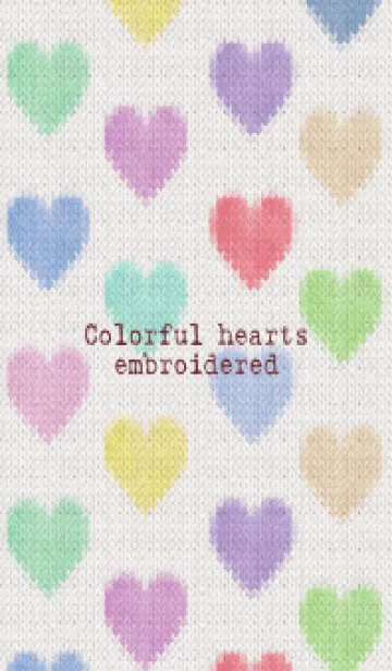 [LINE着せ替え] Colorful hearts embroidered 58の画像1