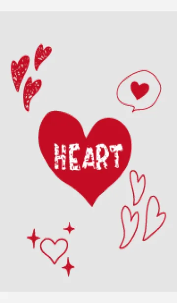 [LINE着せ替え] 手描きのハート 白の画像1