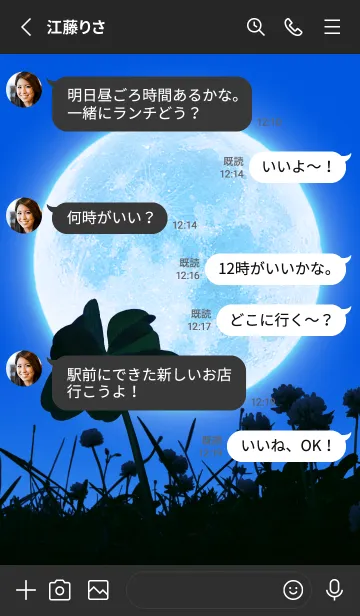 [LINE着せ替え] 7-Leaf Clover & Full Moon #4-9の画像3