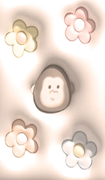 [LINE着せ替え] orangeぷっくりゴリラと花13_1の画像1