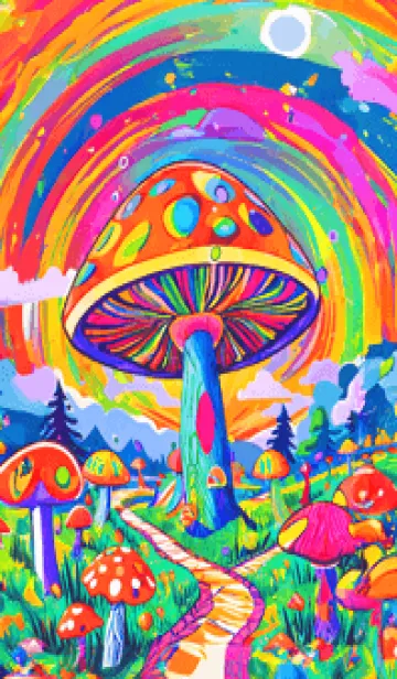 [LINE着せ替え] POP ART_mushroom01_JPの画像1