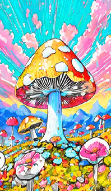 [LINE着せ替え] POP ART_mushroom20_JPの画像1