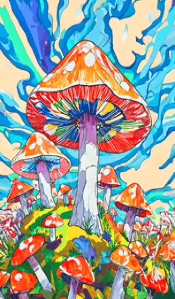 [LINE着せ替え] POP ART_mushroom21_JPの画像1