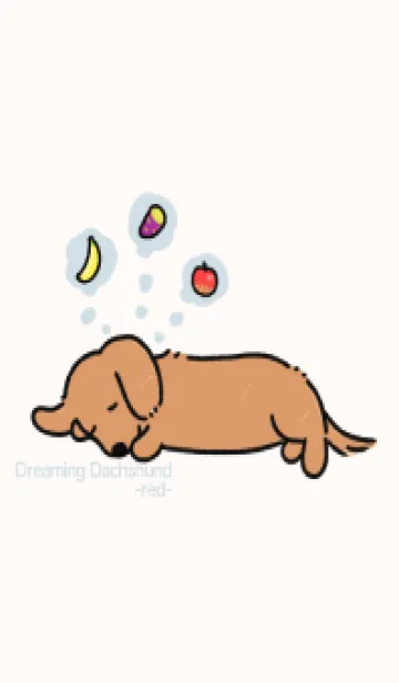 [LINE着せ替え] Dreaming Dachshund-red-の画像1