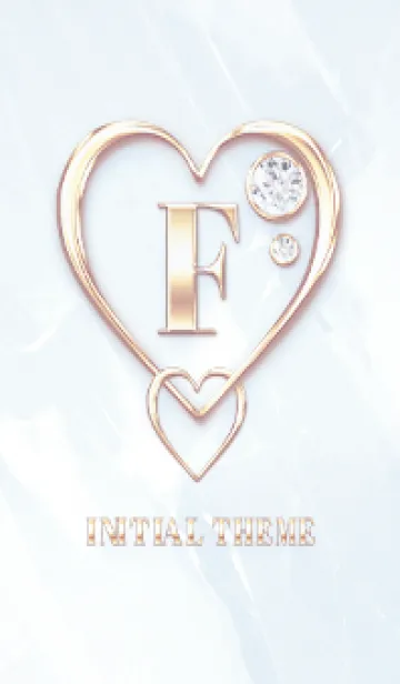 [LINE着せ替え] 【 F 】 Heart Charm & Initial - Blue Gの画像1