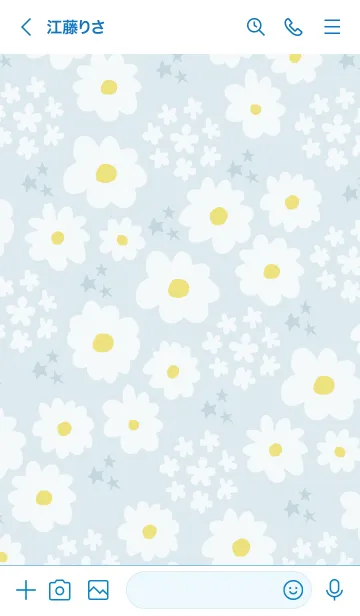 [LINE着せ替え] 白い花と星15の画像2