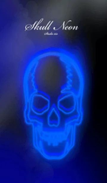 [LINE着せ替え] スカルネオン Skull Neon Blue2の画像1